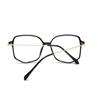 Transparent White Polygon Finished Myopia Eyewear Women Big Frame Minus Degree Diopter Glasses  Prescription 0 -0.5 -1.0 To -6.0
