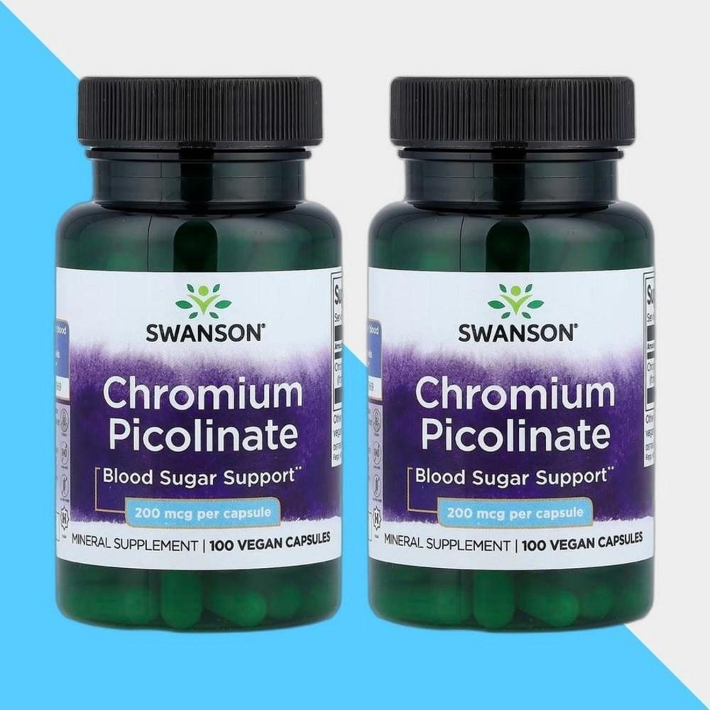 Swanson Chromium Chromium Picolinate 200mcg 100 Capsules 2 pcs