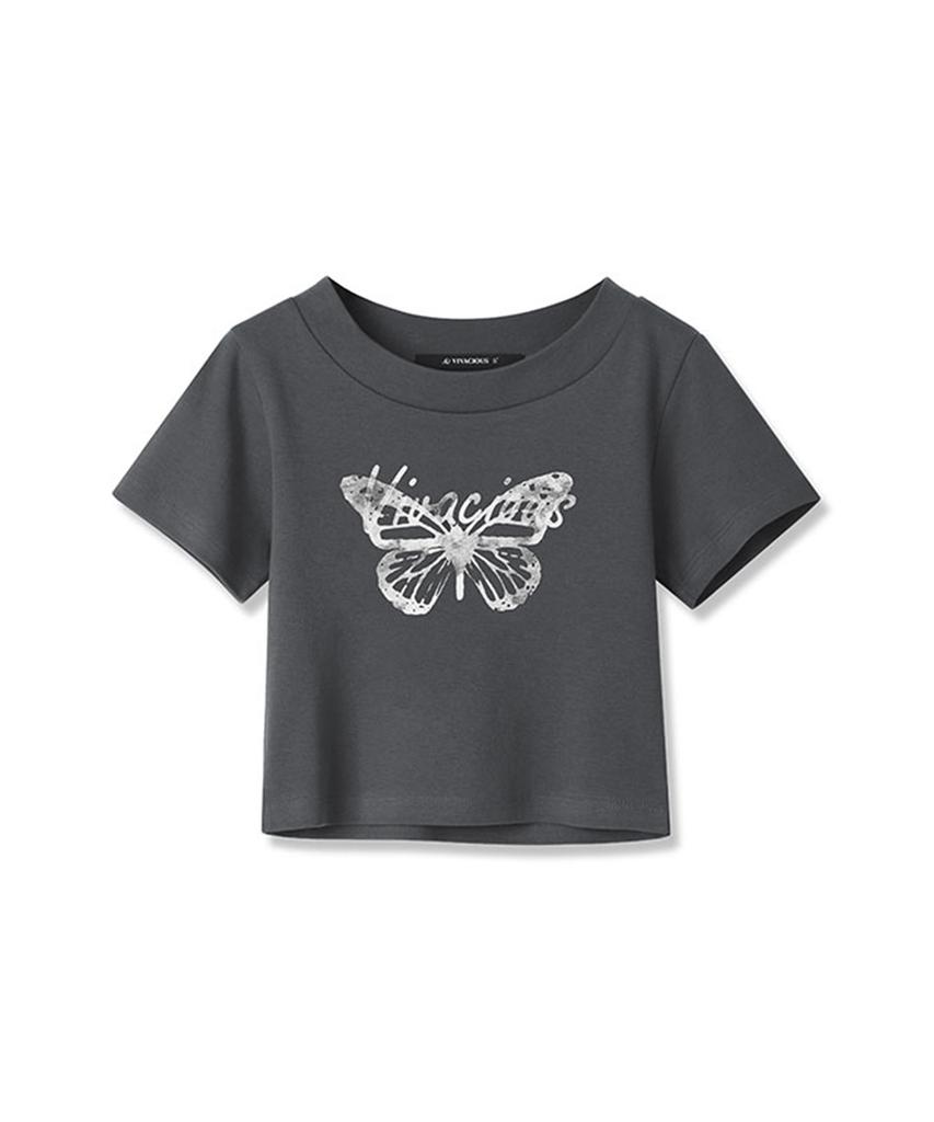 VIVACIOUS Butterfly Crop T-Shirt - 3Col
