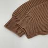 BATONER BN-21FW-028 Brown Wool 5 Gauge Signature Rib Knit Mock Neck Knit Tops 2 BrownUsed
