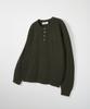NODU Drain Henley Neck Knit [Khaki]