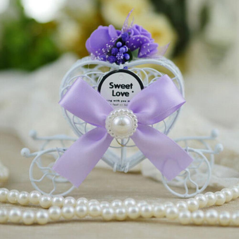 Fashion Ornaments Festival Favours Birthday Carriage Metal Heart Wedding Chocolate Party Candy Box Gift