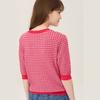 Benetong Cherry Crochet Check Knit_Bakp61531Pk