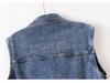 Trendy European-Style Embroidered Denim Vest for Women - Versatile Sleeveless Jacket, Short Style for Spring and Autumn 2025