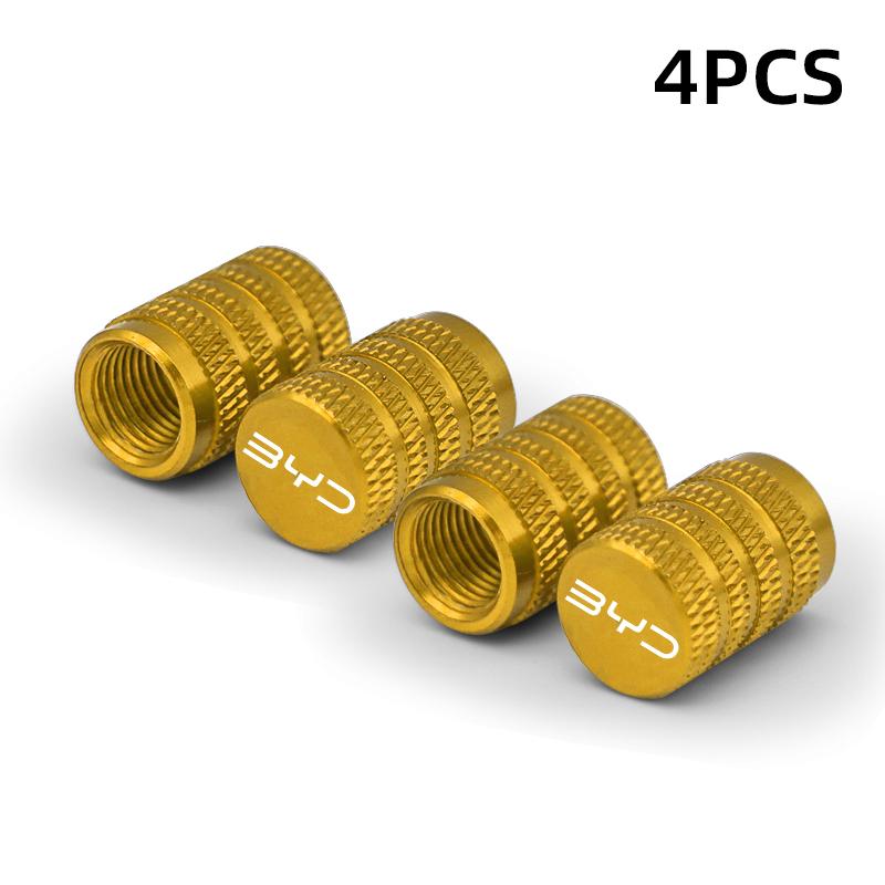 4pcs Aluminum Car Wheel Tire Valve Cap Covers For BYD Atto 3 Act 3 Tang F3 E6 Dmi Yuan Song Plus EV2022 2023 Car Accessories