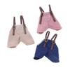 Trendy Doll Overalls With Detachable Straps Soft Cotton Outfit Easy Dress Up Toy Accessory