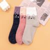 5 Pairs of Female Ferret Cat Thick Warm Rabbit Wool Mid Tube Socks