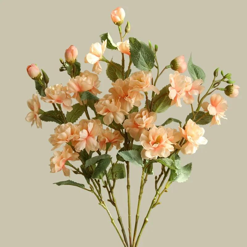 Simulation Flowers Silk White Camellias Bouquet Bedroom Decorative Artificial Pink Camellia Wedding Decorative Fake Flower