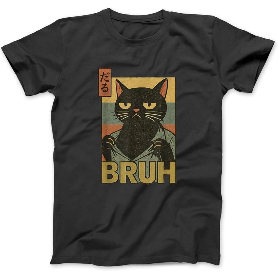 Funny Cat Bruh Teen Boys Girls Men Women Meme Japanese Anime T-Shirt DEC Men Women Unisex, Longsleeve Tanktop Hoodie Black S