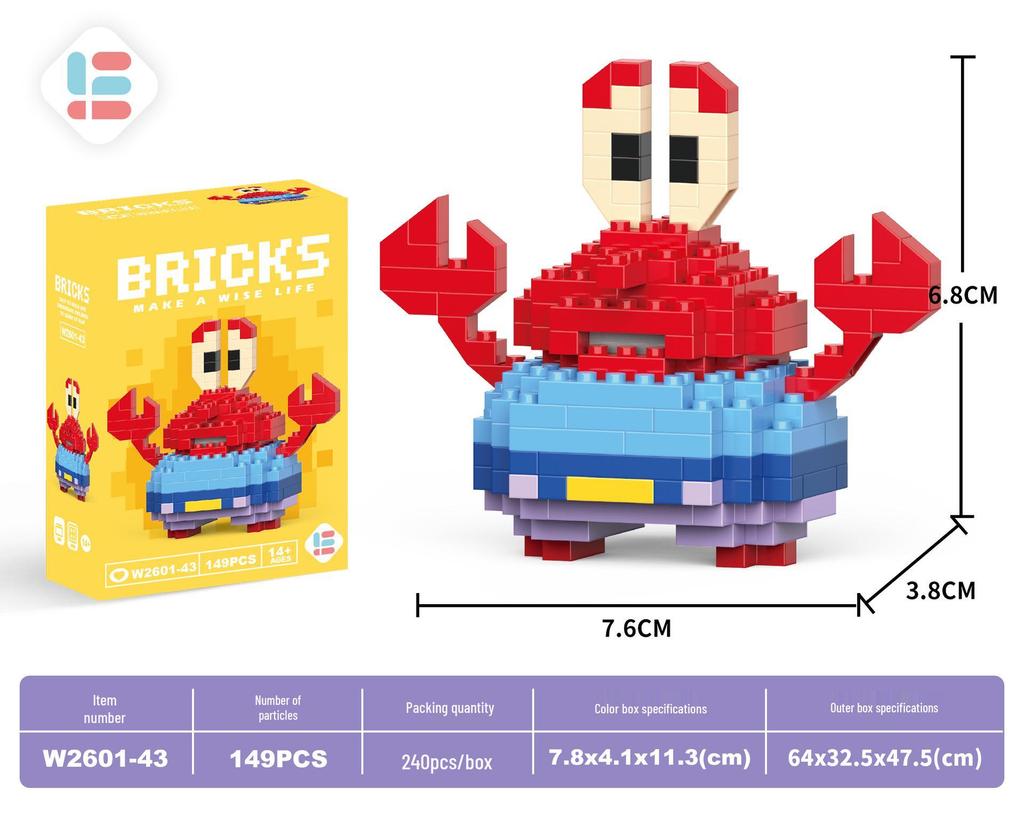 Stavebnice Santa Clause z mikročástic: 60 typů, Slepá krabička kompatibilní s Lego
