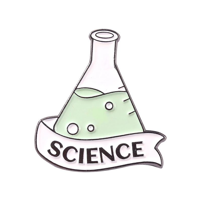 Experimental Flask Fashionable Beaker Badge Crafted From Alloy For Scienceinspired Outfit Decoration