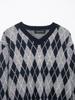European and American style, new women's clothing, foreign style fashionable rhombus knitted sweater 2142/227/055