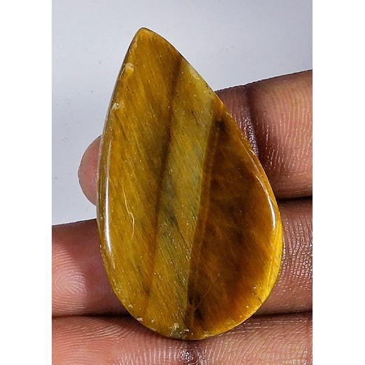 49Cts. Natural Brown Tiger Eye Pear Cabochon Loose Gemstone DD-123
