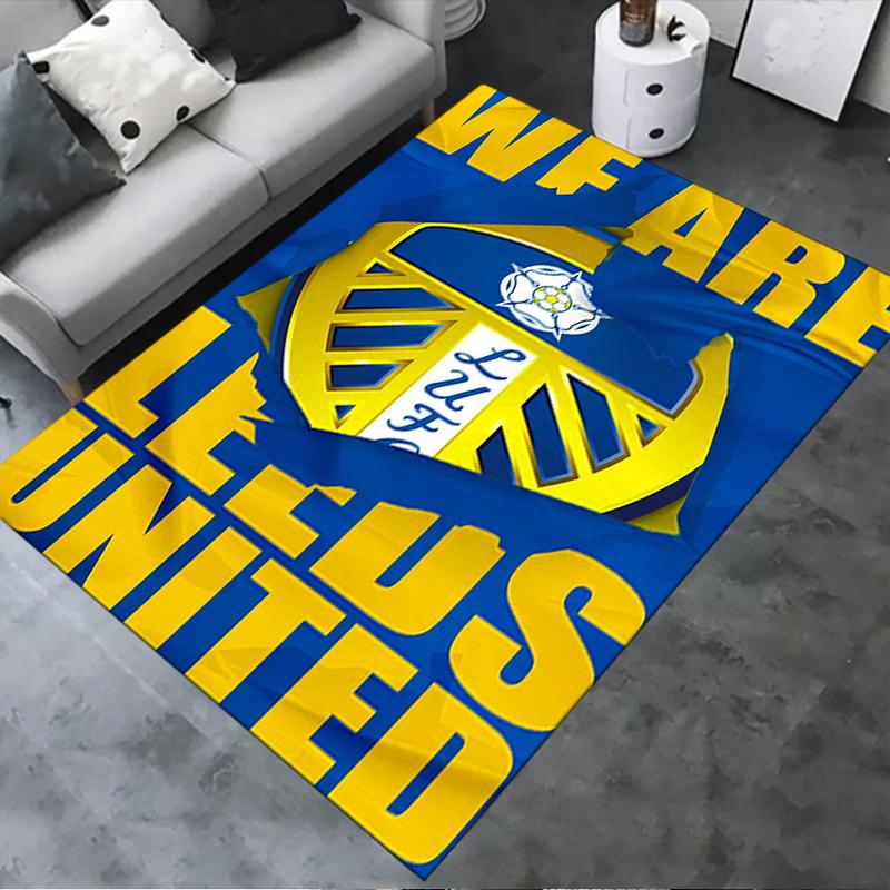 Nuovo Tappeto Leeds United 2025 per Soggiorno Camera da Letto Casa Decorazione Divano, Tappetino Antiscivolo per Giochi Bambini66