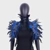 Halloween Feather Shawl Wristlet Set Feather Shawl Punk Feather Party Holiday Dress Up Cosplay Costumes Poncho for Women and Men