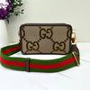 [Usato] Borsa a Tracolla Mini in Tela con Logo Jumbo GG Super Double G e Tracolla Web Rosso Verde - Eccellente #G54TJZ
