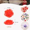 50Pcs Resin Rose Flower Beads 20mm Flatback Flower Charm Opaque Carve Rose Beads No Hole for DIY Jewelry Making Nails Hair Clip