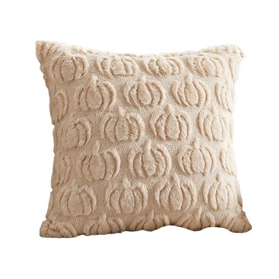 Soft Polyester Cushion Covers Fall Pumpkin Cover, 18x18 Inch Plush Throw Pillow Unique Halloween Party Gifts Farmhouse Case for Sofa Couch Home