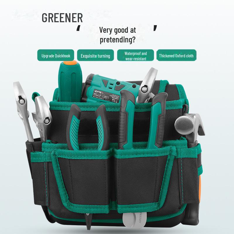 Green Forest Multi-Function Electrician Tool Bag: Wear-Resistant, Dual-Purpose Crossbody & Waist Bag for Wallpaper Repair