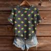 Women's Cute Sweater Knitted Fashion Casual Round-neck Short-sleeved  Cozy Print Top