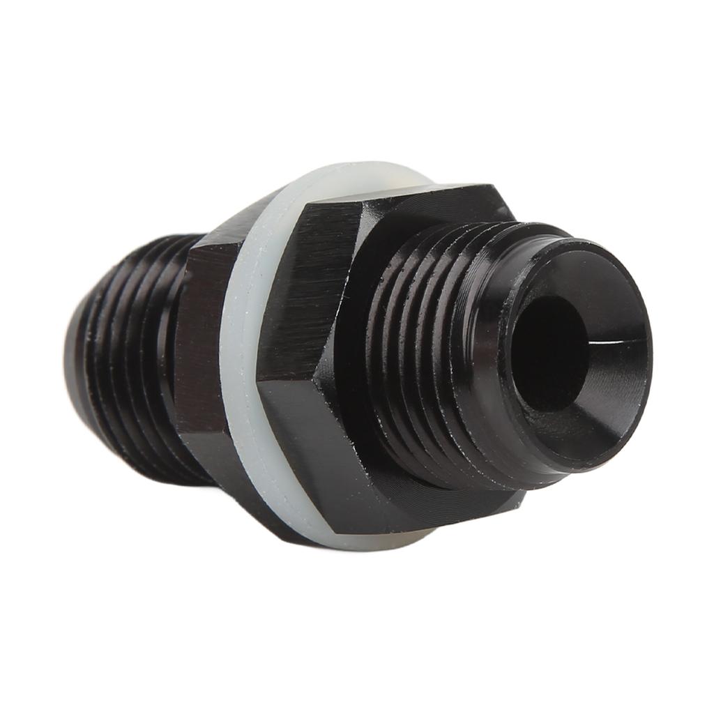 Fuel Cell Bulkhead Fitting with PTFE Washer Black Anodized 6061‑T6 Aluminum Alloy Connector for Most Fluid
