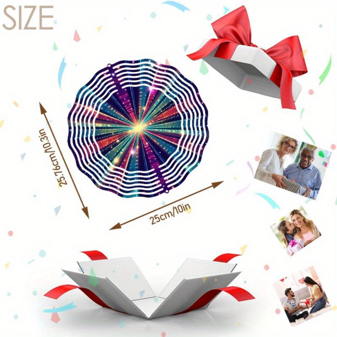 

Металлический музыкальный колокольчик 3D вращающийся дизайн мандалы неоновый красочный декор для сада на открытом воздухе не требует питания вращающееся искусство для двора патио