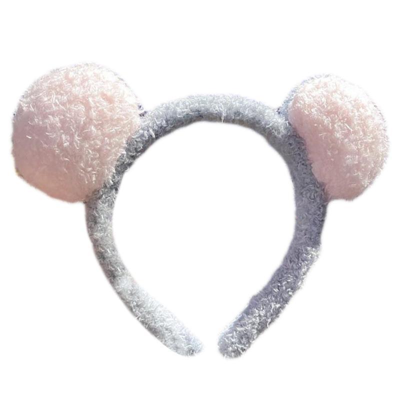 Niedlicher Plüsch Pompon Form Haarreif Damen Make-up Stirnband für Kinder Festival Party Auftritt Haarschmuck
