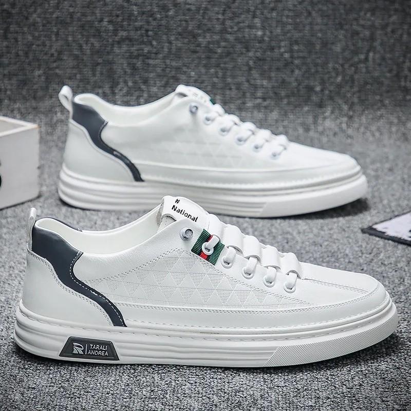AutumnTrendy Men's Casual Shoes Lightweight Soft Sole White Tenis Running Shoes Korean Style Daily Fashion Sports Shoes