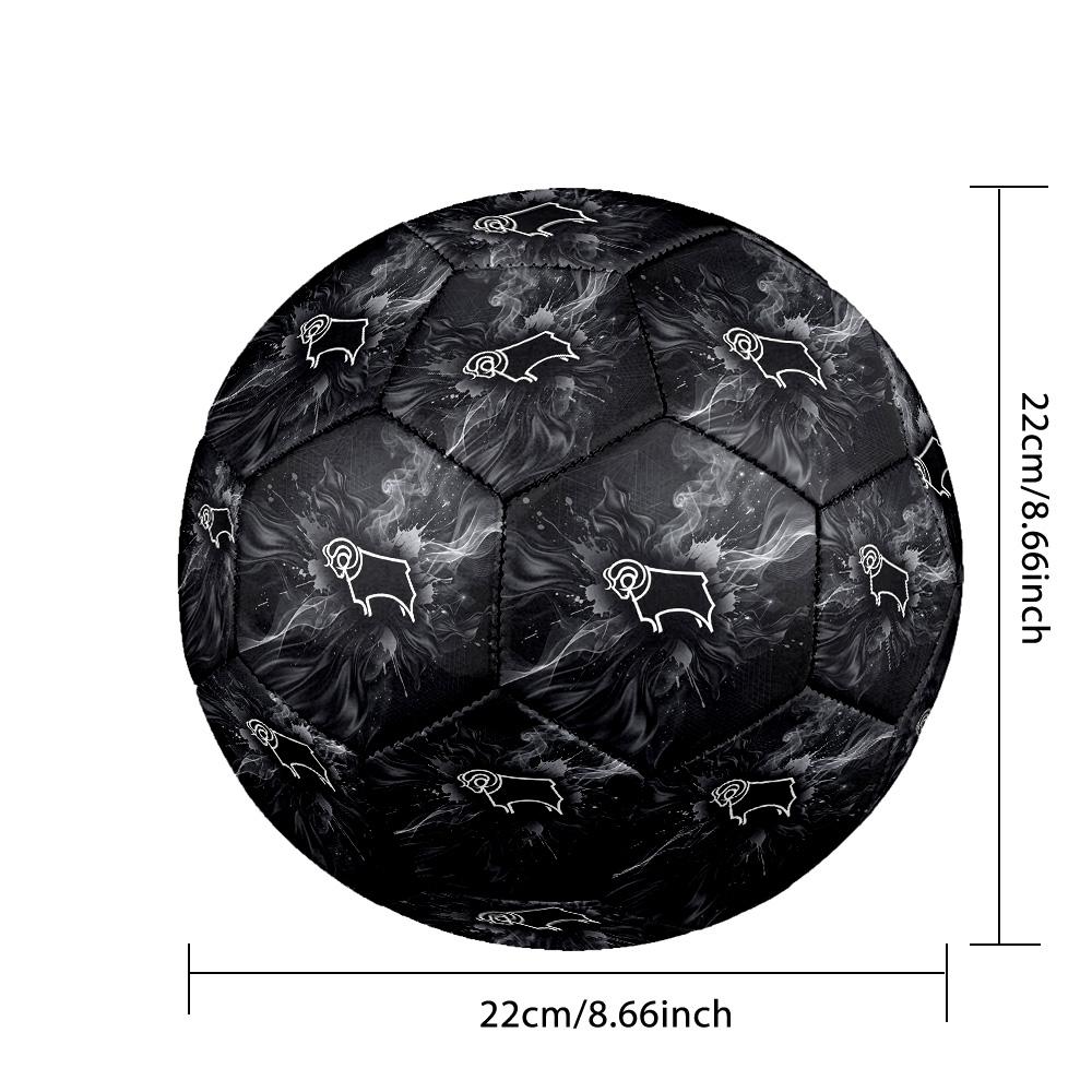 Derby County Football Pallone da Calcio Stampato Taglia 5, Pallone da Calcio Antiscivolo per Partite Adulti Souvenir per i tifosi di Calcio