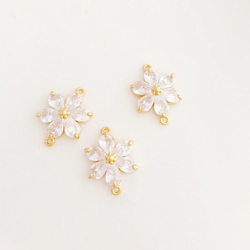 Zirconium Five-Petal Sunflower Pendant for DIY Bracelet/Necklace