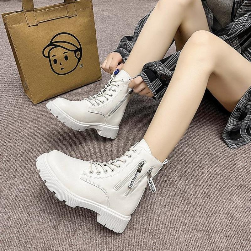 Martin boots women s autumn new women s boots thick-soled side zipper spring and autumn single boots winter cotton boots women s short boots 40