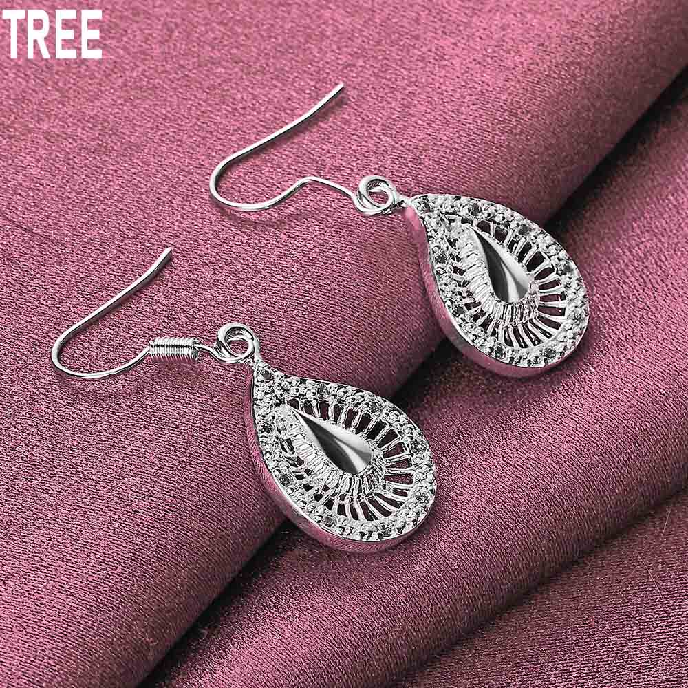 925 Sterling Silber Wassertropfen Piercing Ohrringe Mode Hochzeit Schmuck
