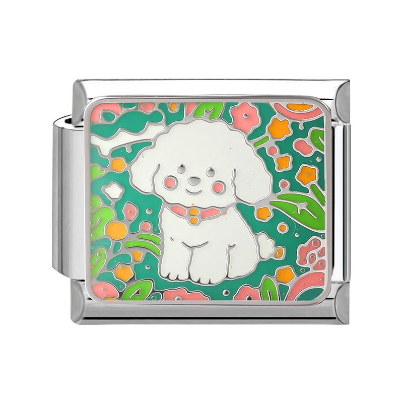 Fashion Colorful Y2K Animal Series Cat Dog Italian Charm Beads Fit 9MM Stainless Steel Bracelets Gifts Women Jewelry DIY Making