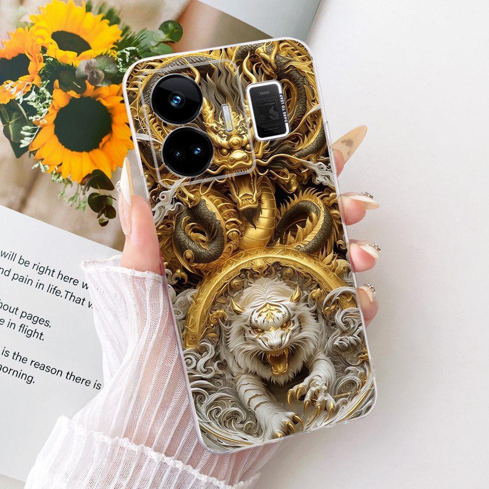 Clear For Realme GT Neo 5 Case RMX3706 Cute Cat Fashion Butterfly Funny Painted Casing For Real me GT Neo 5 Cover