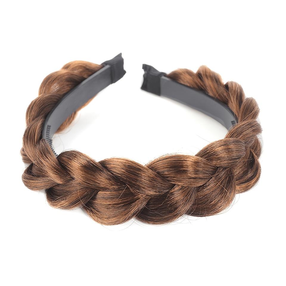 Geflochtener Haarhalter Stirnband Perücke Synthetisches Haar Twist Synthetische Zöpfe Kopfschmuck Zopf Haarverlängerungen für Damen Elastische Perücken Haarverlängerungen