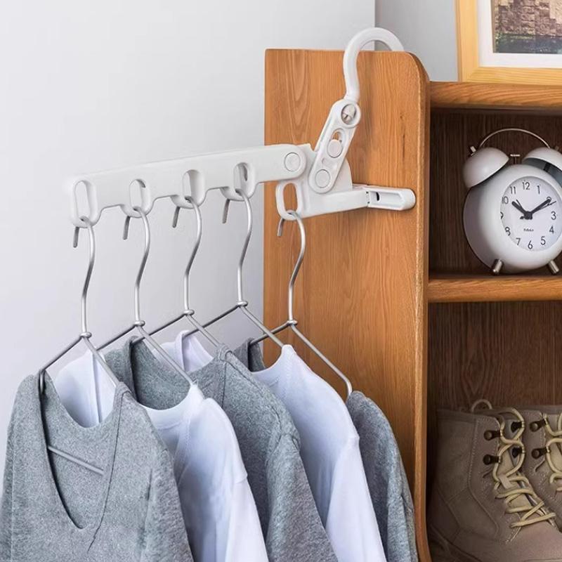 Foldable 5-hole Clothes Drying Rack Travel Portable Clothes Hanging Hook Clothes Hanger Save Space Organizer Holder Rack