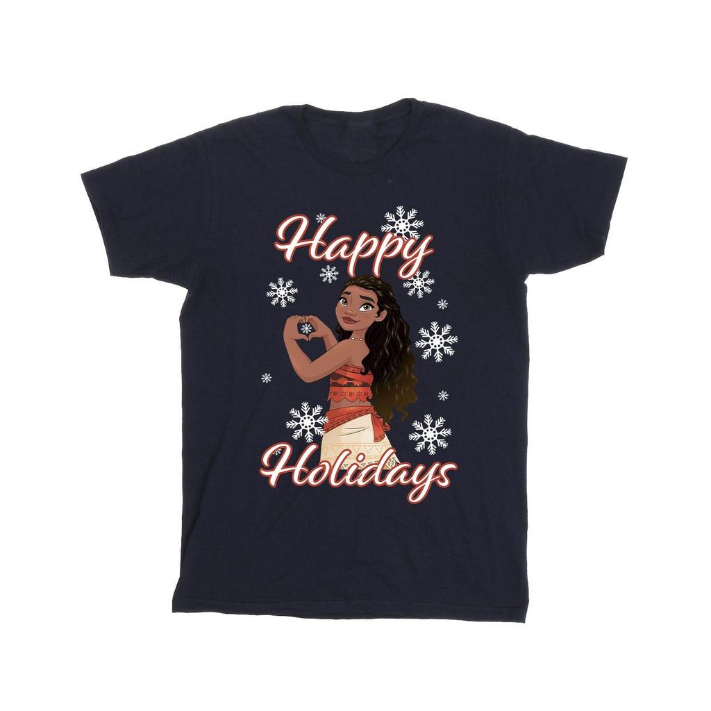 Moana Girls Happy Holidays Cotton T-Shirt