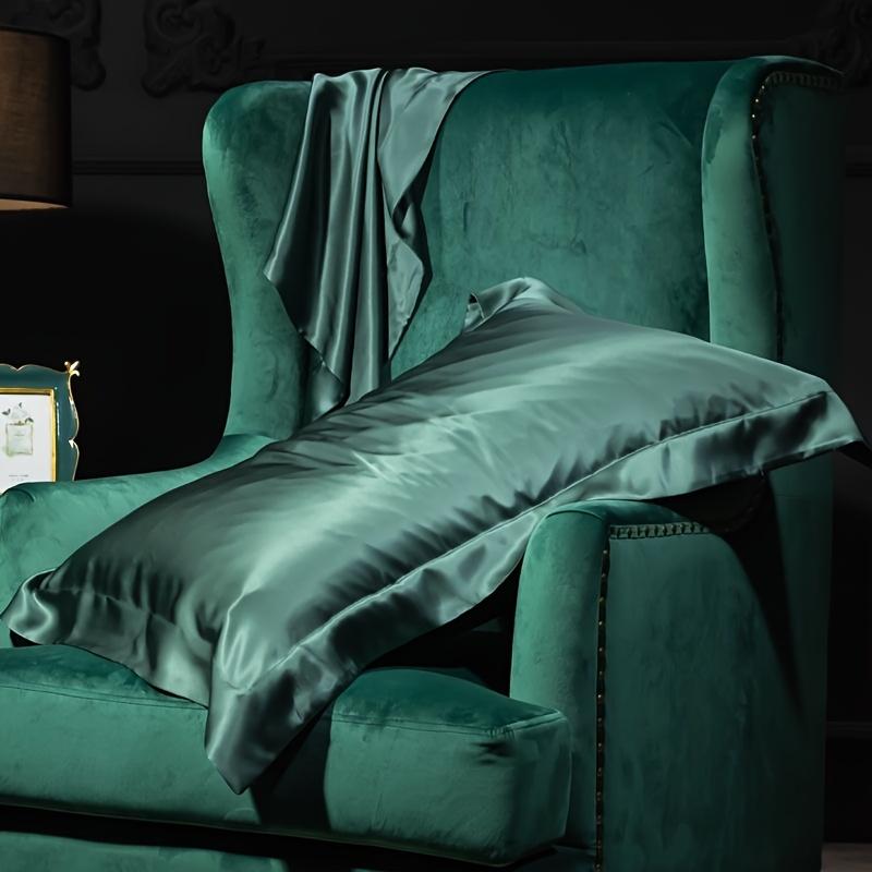 [2pcs Mulberry Silk Pillowcases] 2pcs Mulberry Silk Pillowcases, Luxurious 25 Momme Satin Weave, Hypoallergenic Solid Color with Envelope Closure