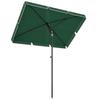 Aluminum Terrace Parasol 2x1.3x2.5 M Rectangular Garden Parasol with Tilt Function Green