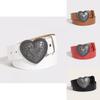 Retro Heart Pattern Leather Look Belt With Pin Buckle For Young Women Casual Fashion