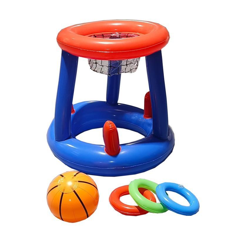 Water Basketball Hoop Inflatable Toys Swimming Pool Inflatable Ring Throwing Ferrule Game Set Floating Toys Beach Summer Water