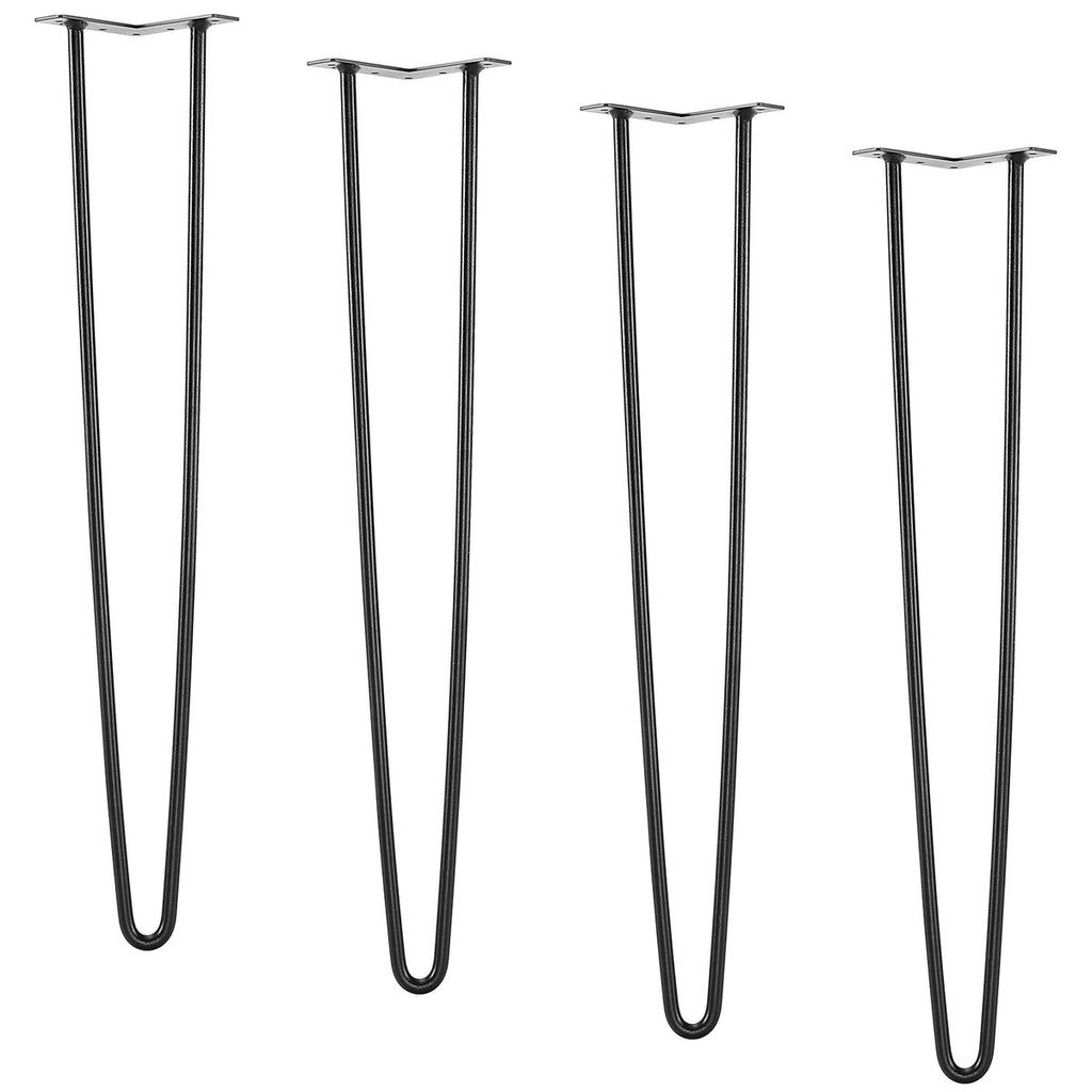 711.2MM Hairpin Furniture Legs, Metal Home DIY Projects for Nightstand, Coffee Table, Desk, 226.8KG Load Capacity with Rubber Floor Protectors, Metal