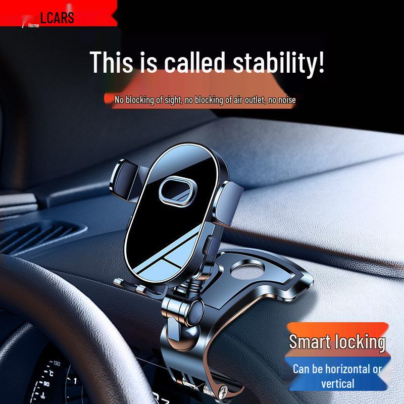 2025 Anti-Shake Car Phone Mount - Center Console Dashboard Clip & Navigation Stand