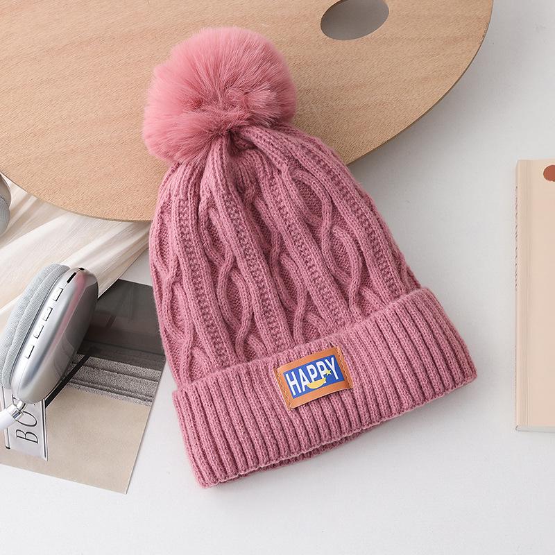 Damen Winter Samt Bommel Mütze mit Ohrenschutz - Stilvoll, Warm und Dick Gestrickt