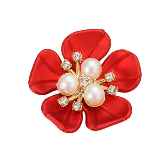 3 Stück Künstliche Perlenblumen-Dekorationen Strassblumen Schmuckzubehör Funkelnde Blumenakzente für DIY Bastelschmuck Brosche Haarschmuck
