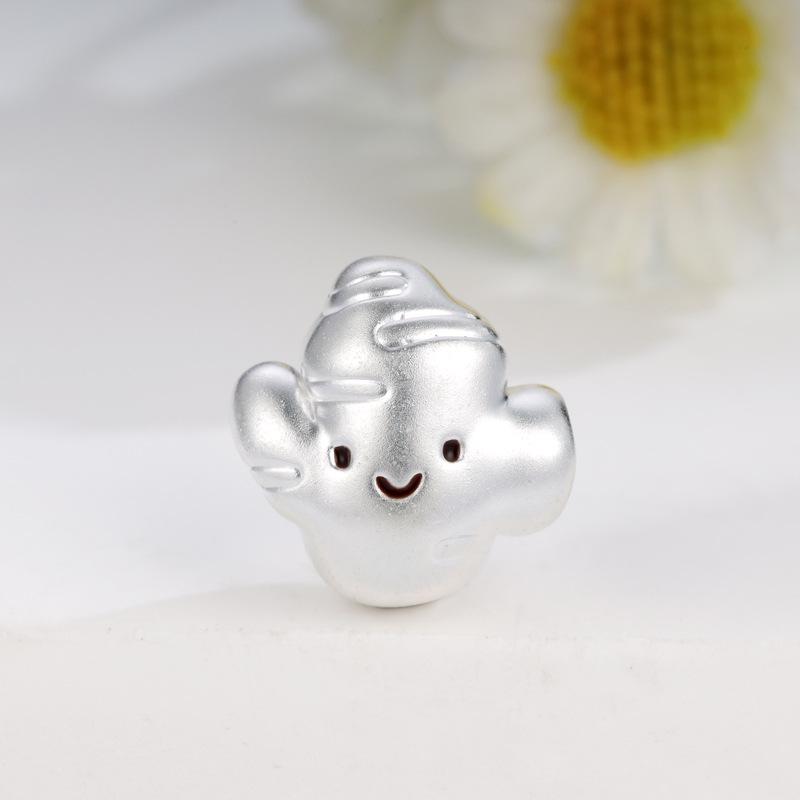 Sterling Silver Ginger Herbal Charm Bead for Health & Luck DIY Jewelry