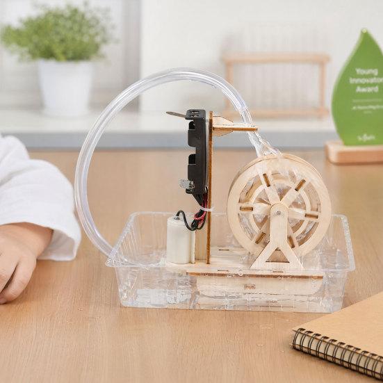 Yousheng DIY Water Wheel Model, Handmade Water Wheel Craft, Water Wheel Building Educational STEM Toy, Physics Teaching Aid for