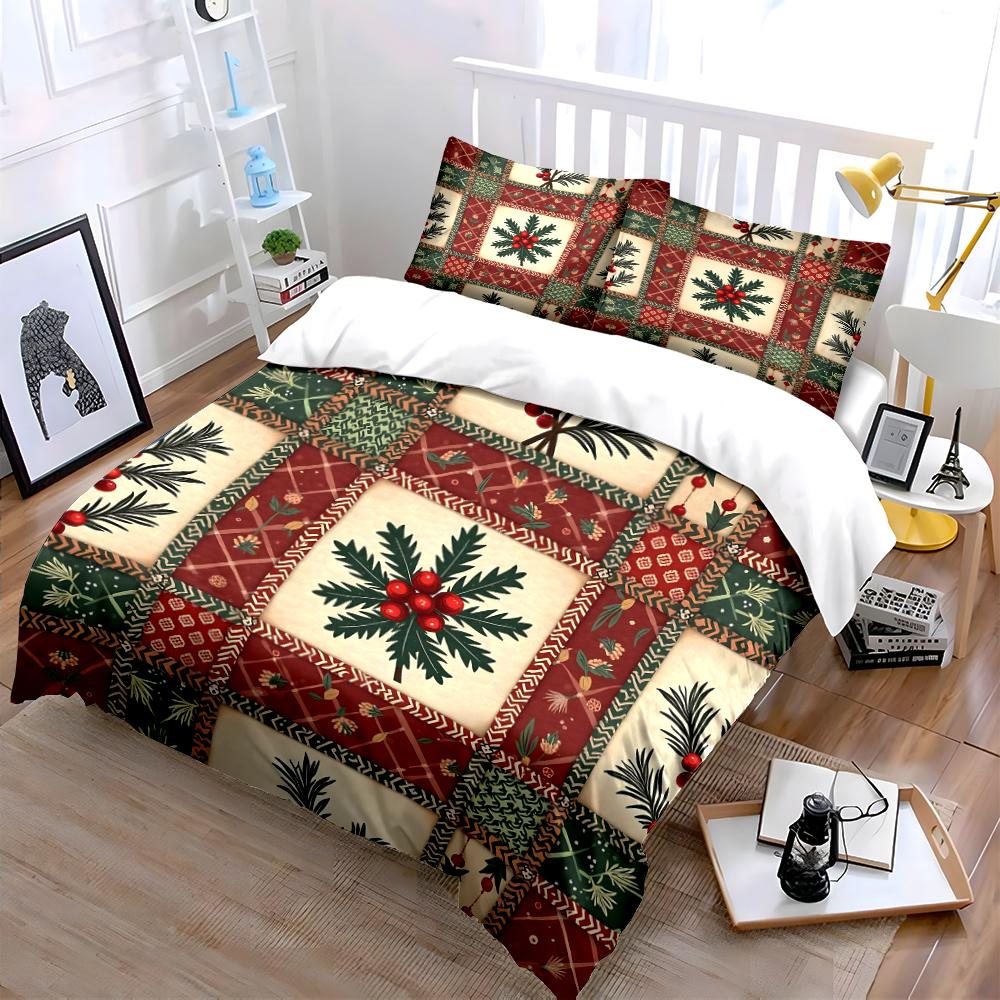 Christmas Gifts and Ornaments Design Bedding set (1 duvet cover, 2 pillowcases, duvet not included)