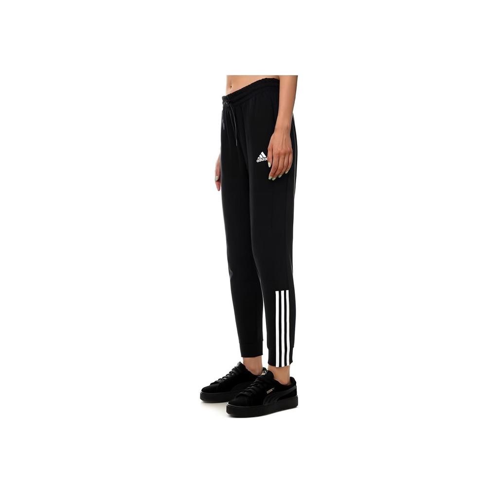 Adidas Logo Print Drawstring Straight-Leg Sweatpants Women Bottoms Black GS1383