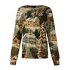 Women's Casual Long-Sleeved Single-Breasted Christmas-Themed Print  Cardigan